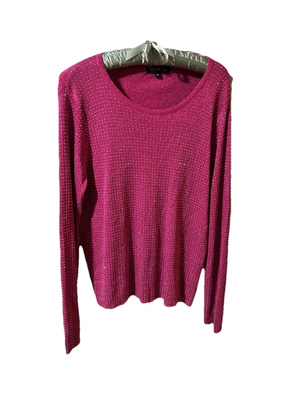 Women's Fuchsia Long-Sleeve Crewneck Sweater with Sparkle
Twelfth Love SZ XL